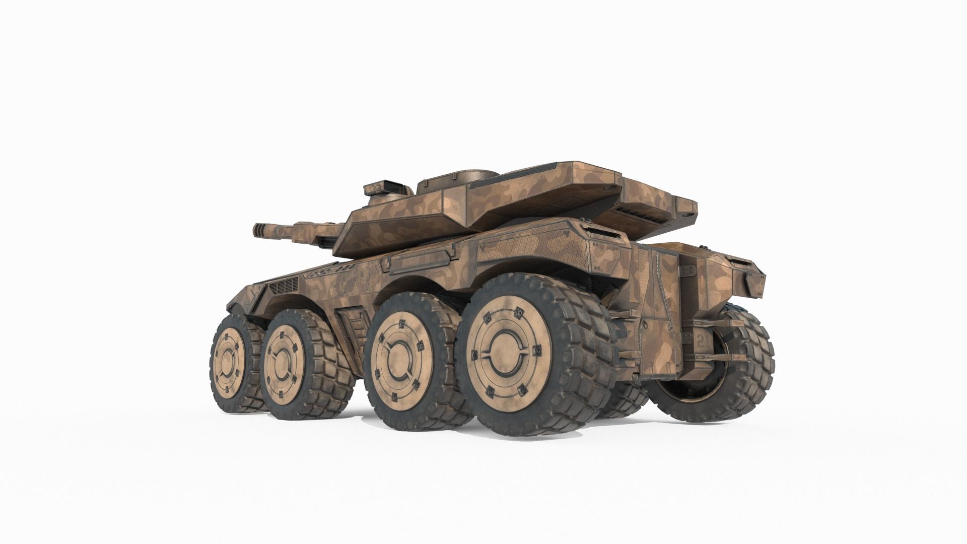 Future sci-fi style heavy-duty armored vehicles 3D model_3
