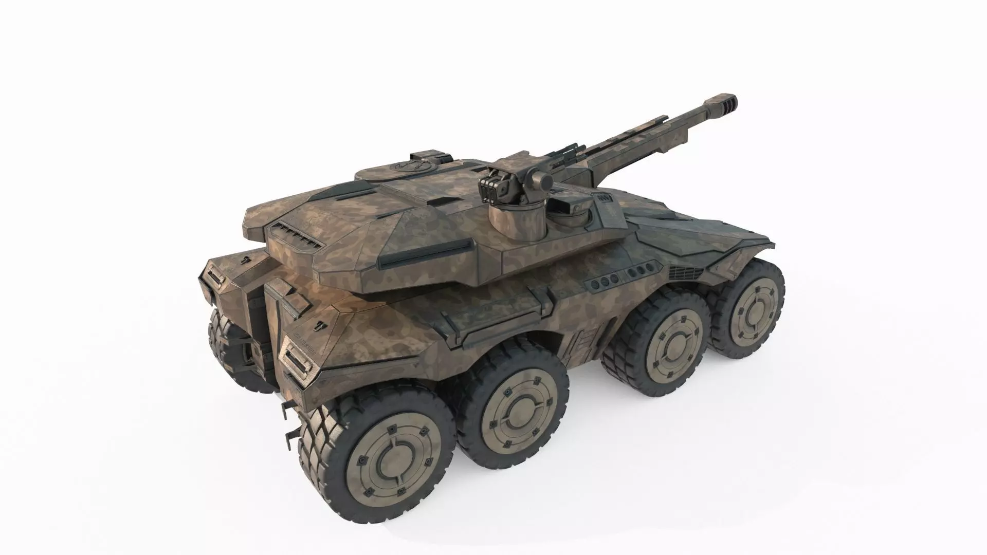 Future sci-fi style heavy-duty armored vehicles 3D model_0