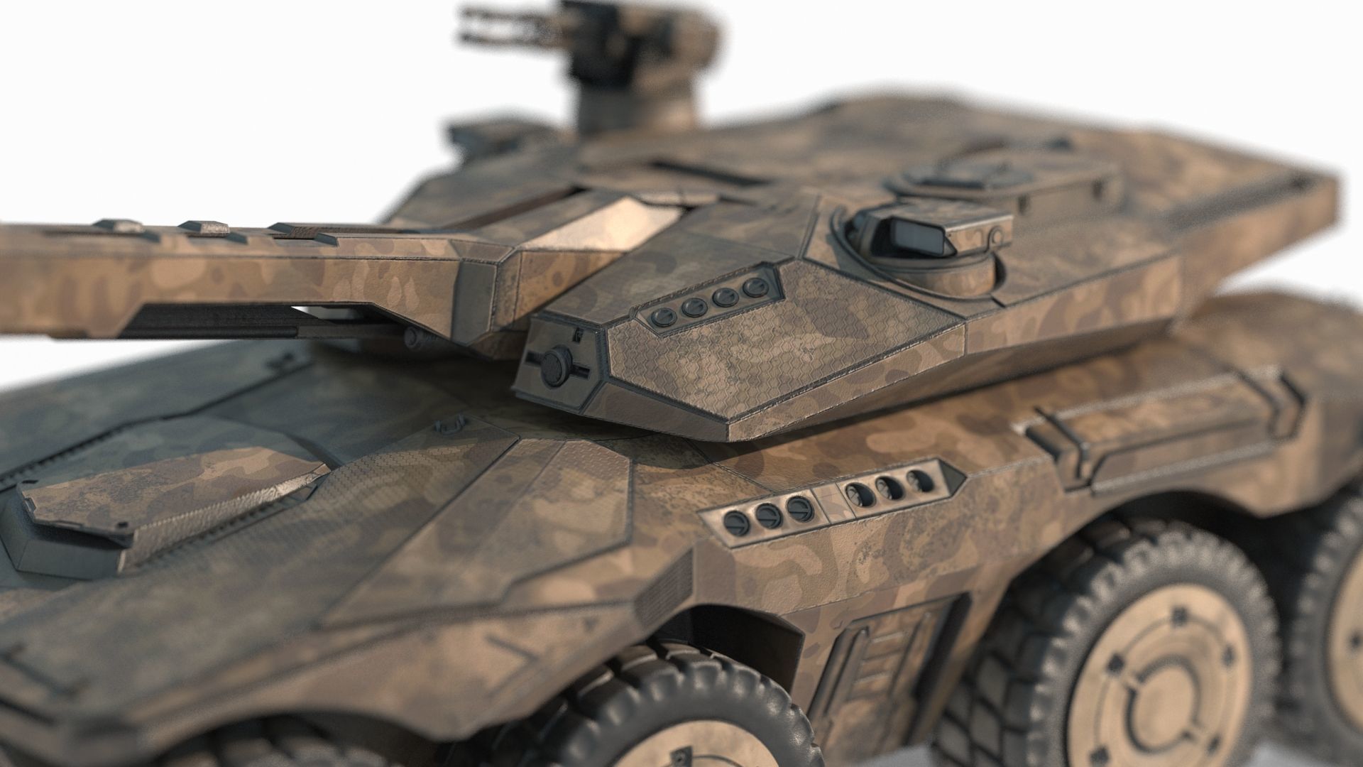 Future sci-fi style heavy-duty armored vehicles 3D model_9