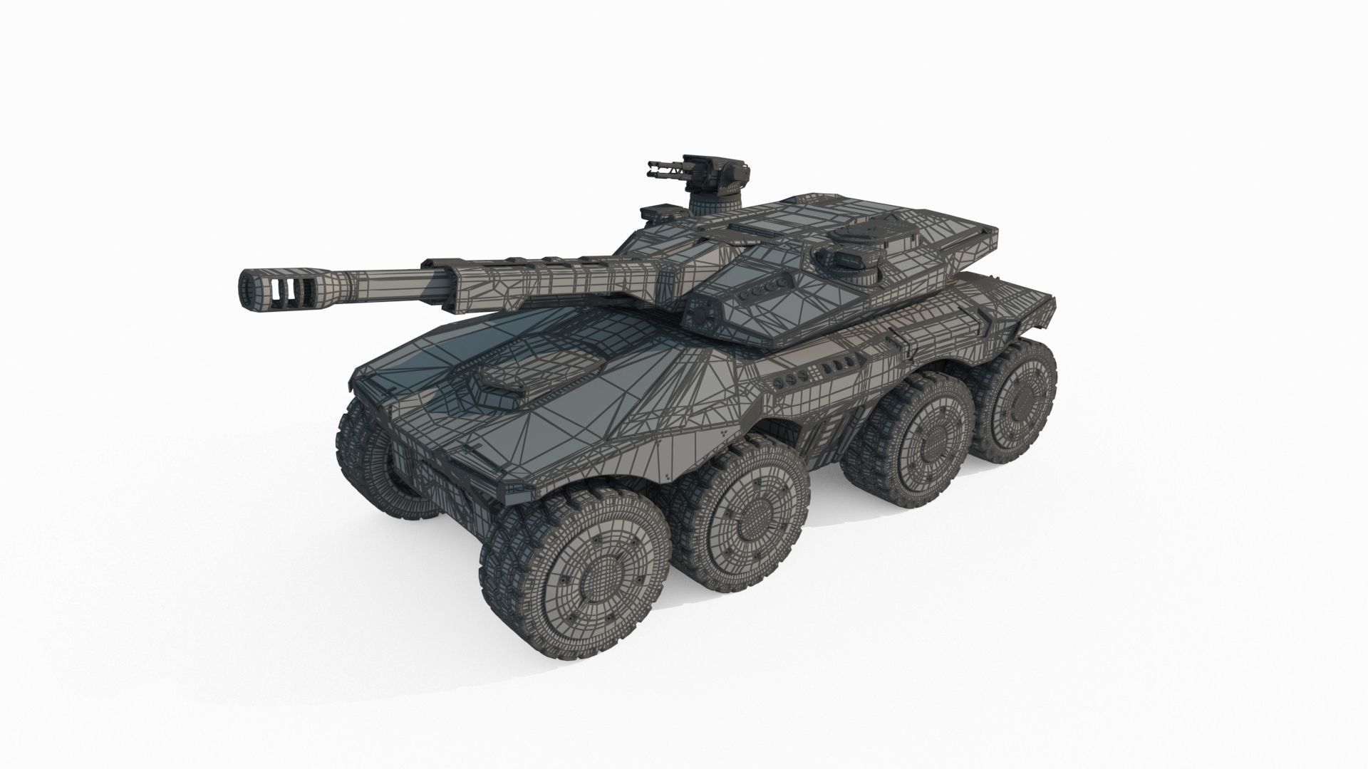 Future sci-fi style heavy-duty armored vehicles 3D model_6