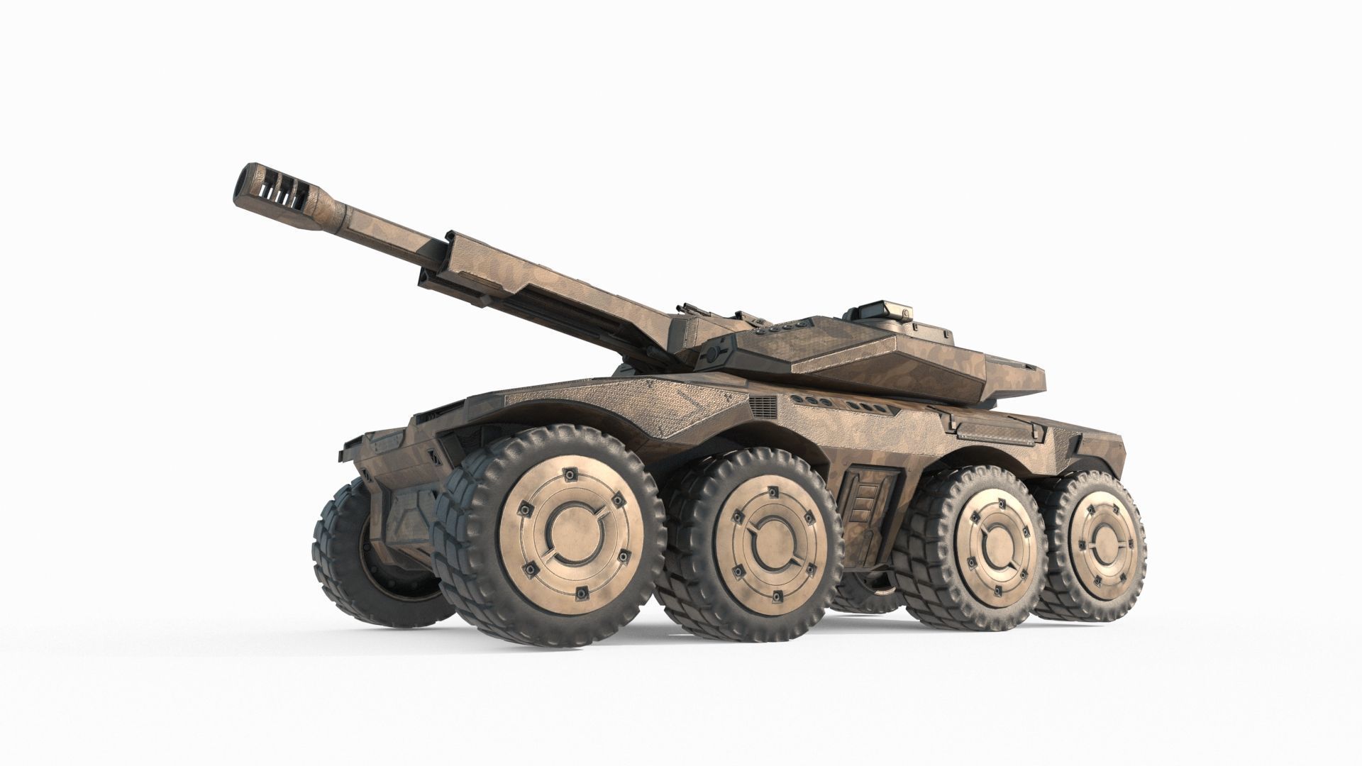 Future sci-fi style heavy-duty armored vehicles 3D model_1