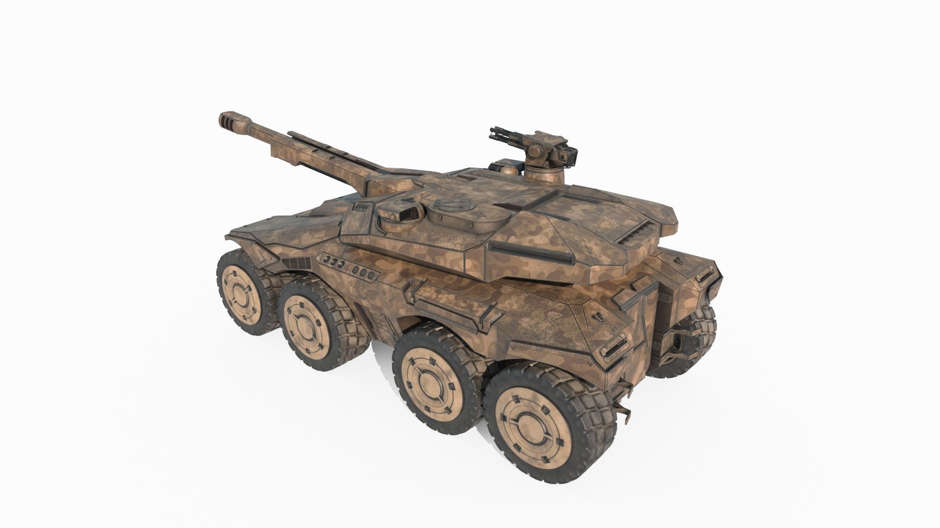 Future sci-fi style heavy-duty armored vehicles 3D model_4