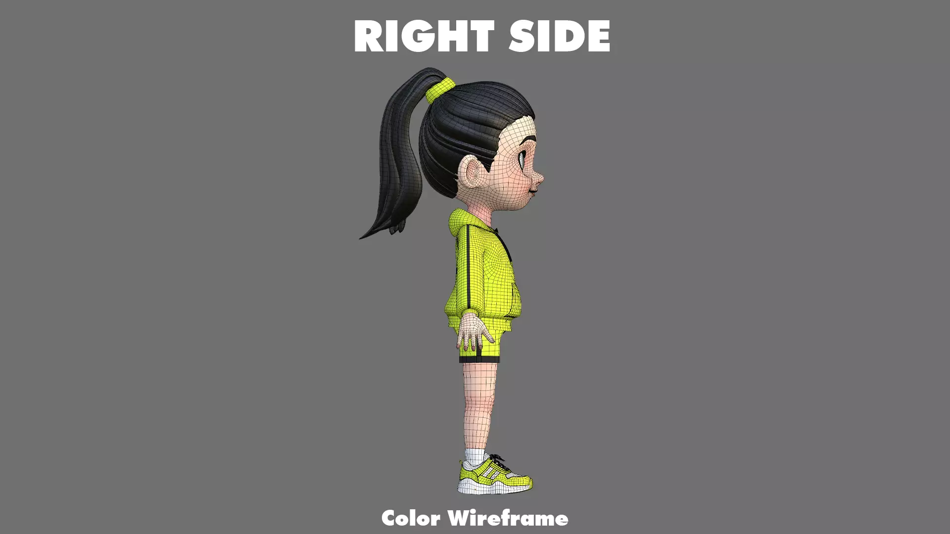 Cartoon Girl Character Low-poly 3D model_32