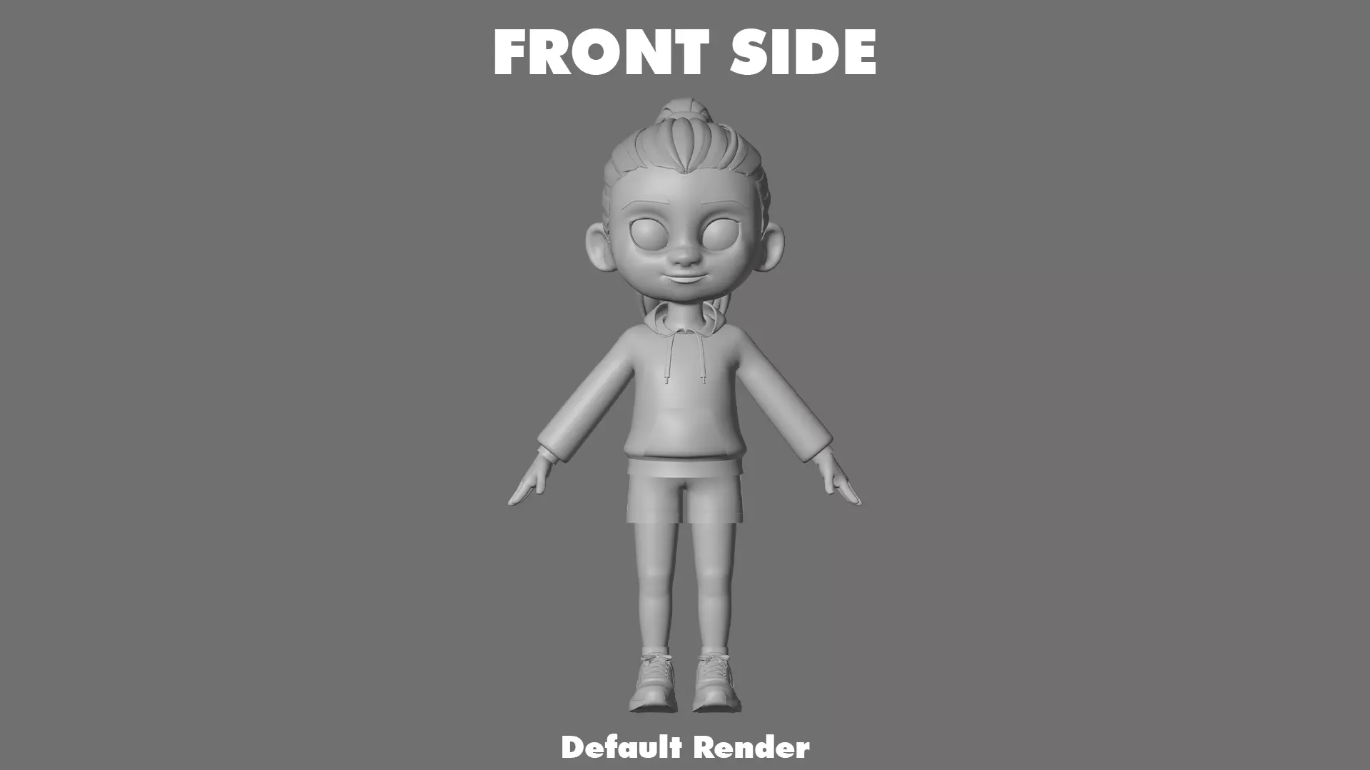 Cartoon Girl Character Low-poly 3D model_19