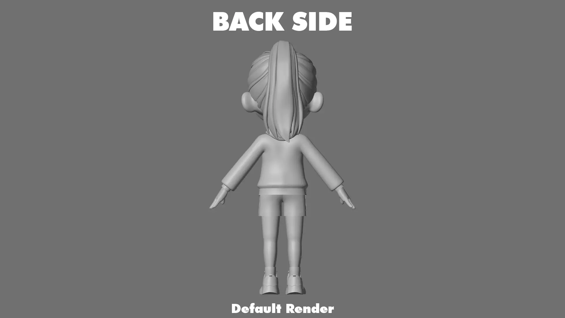Cartoon Girl Character Low-poly 3D model_21