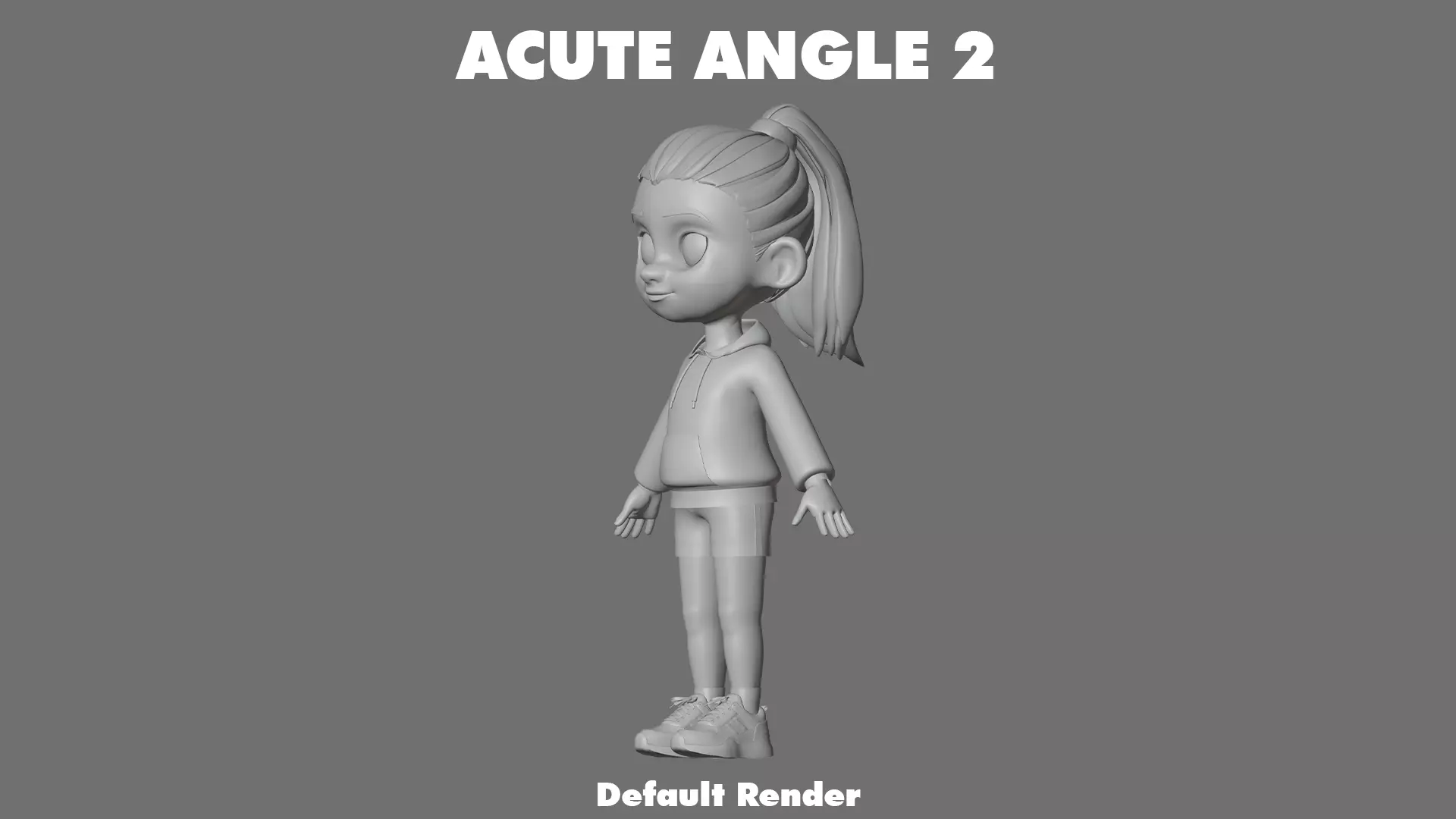 Cartoon Girl Character Low-poly 3D model_24