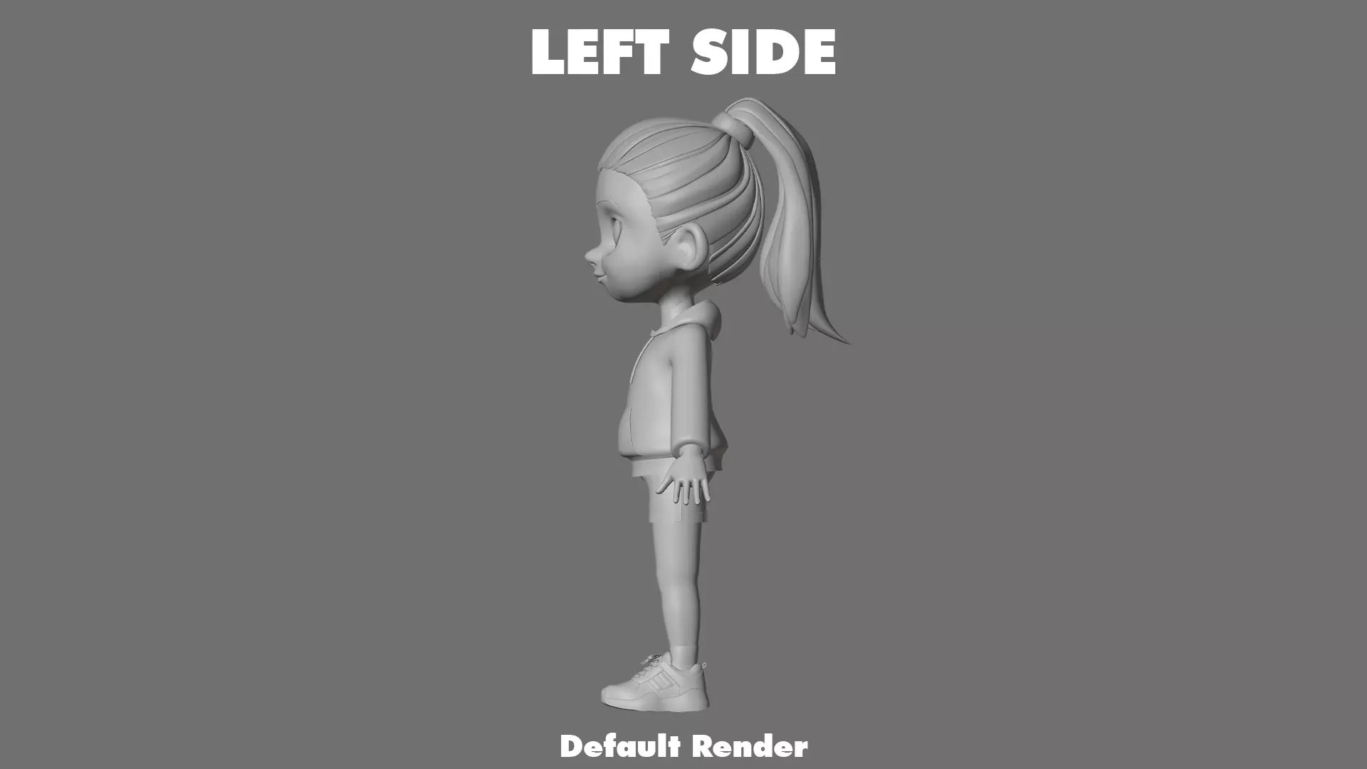 Cartoon Girl Character Low-poly 3D model_22