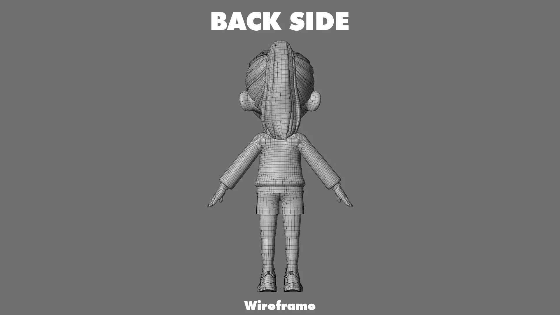 Cartoon Girl Character Low-poly 3D model_27