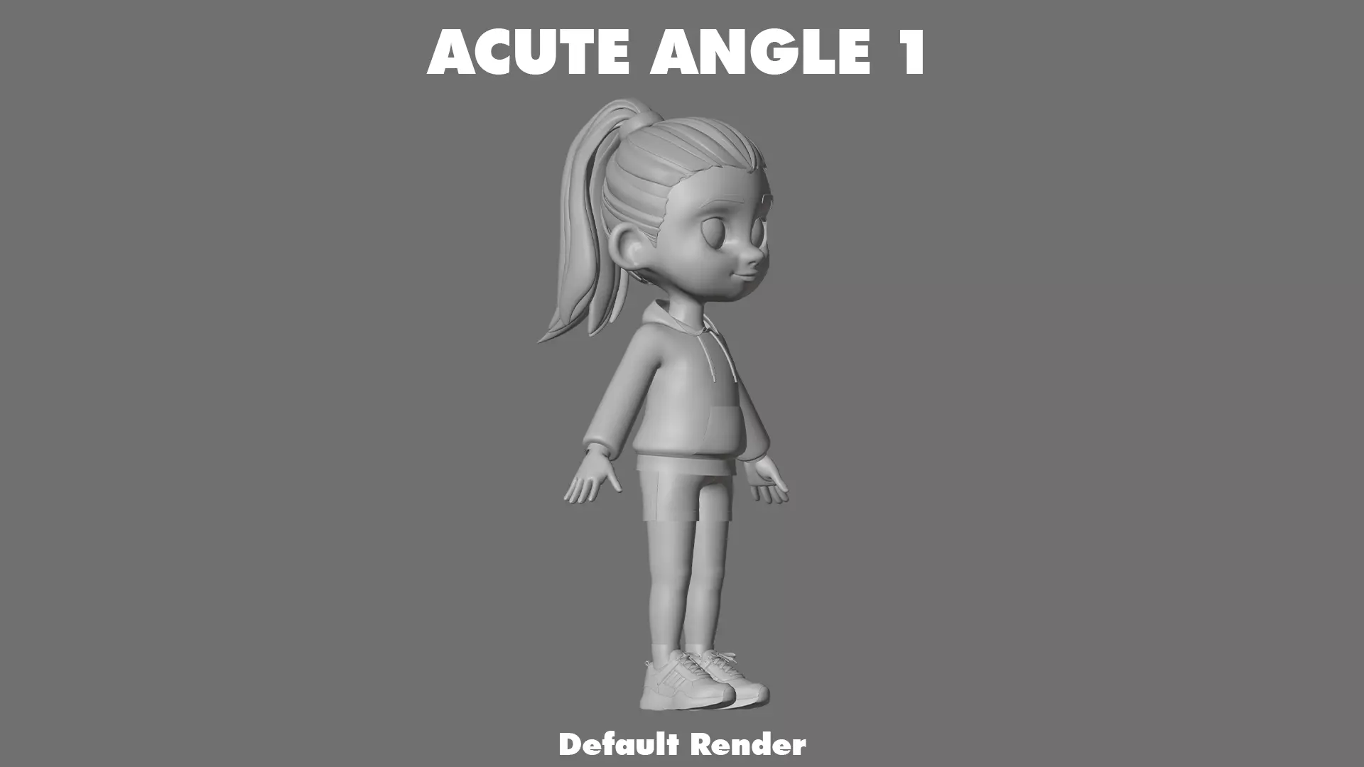 Cartoon Girl Character Low-poly 3D model_23