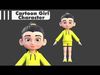 Cartoon Girl Character Low-poly 3D model_1