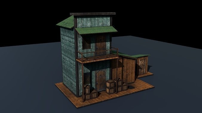 House for game Texture and Low-poly 3D model