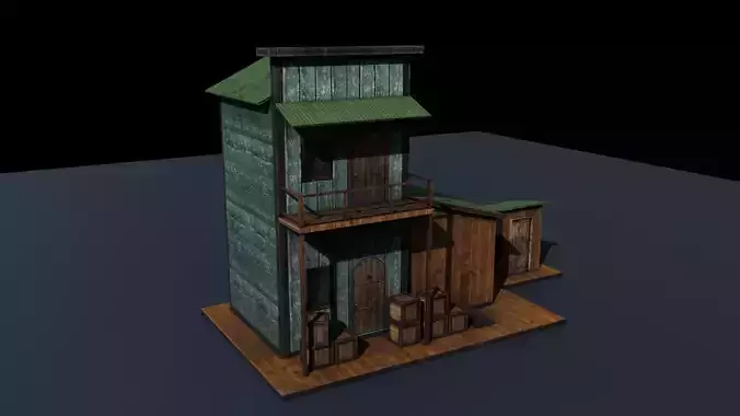 House for game Texture and Low-poly 3D model