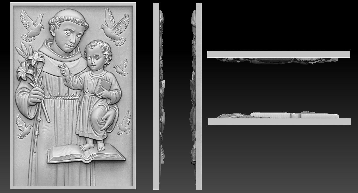 St Anthony Relief  3D print model_2