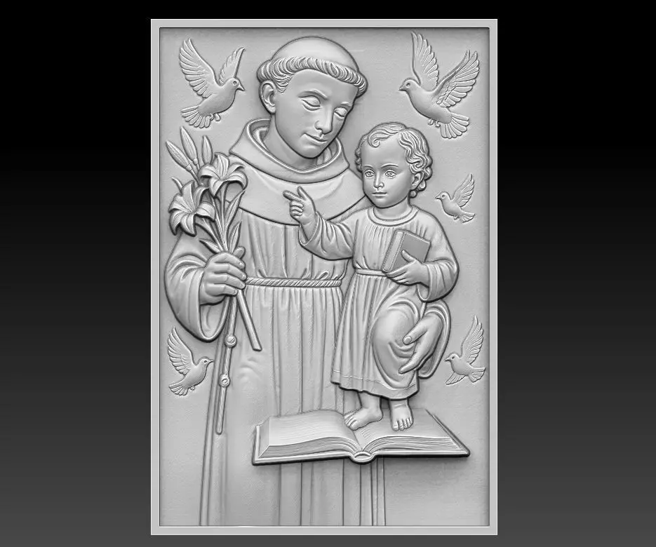 St Anthony Relief  3D print model_0
