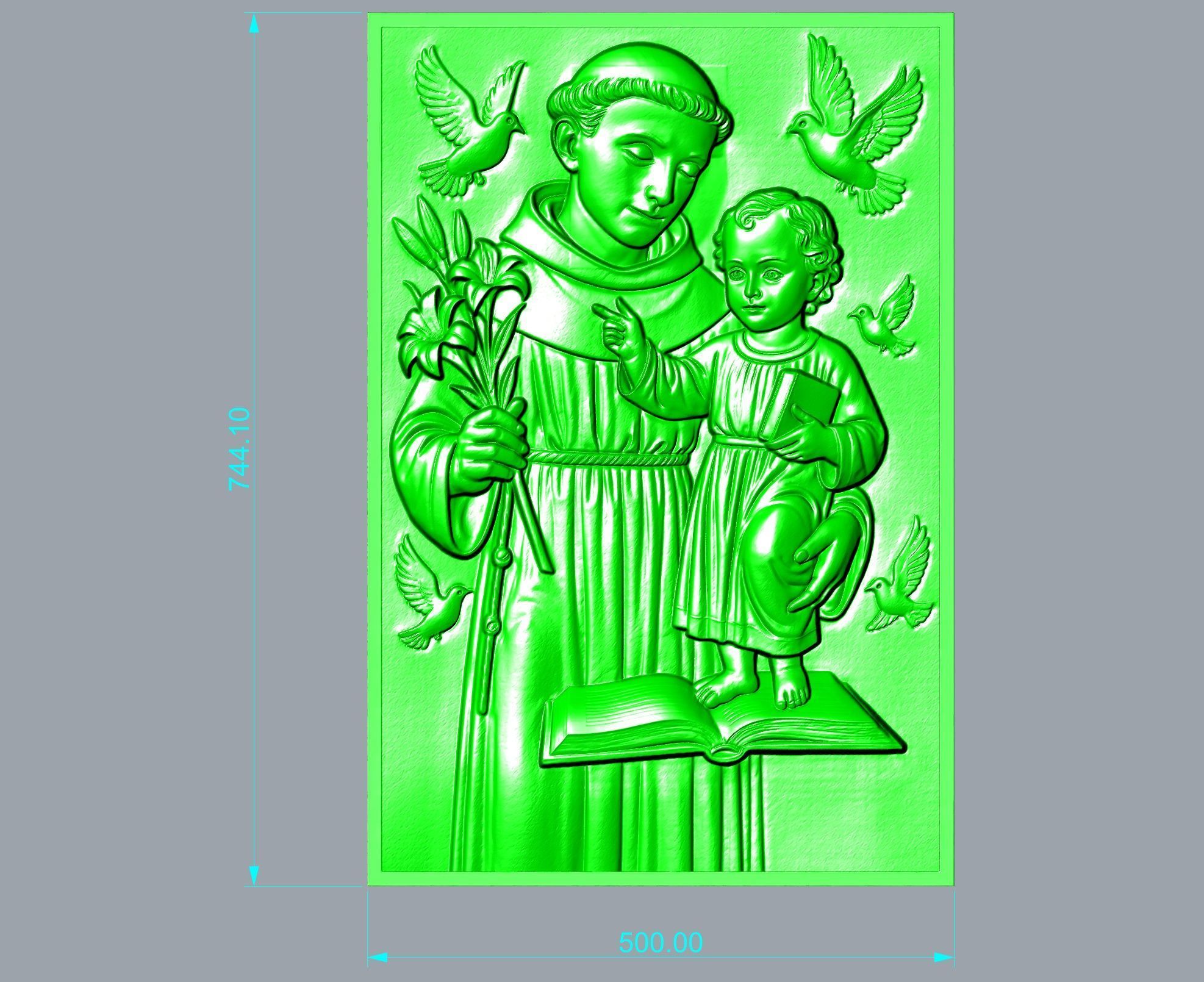 St Anthony Relief  3D print model_3