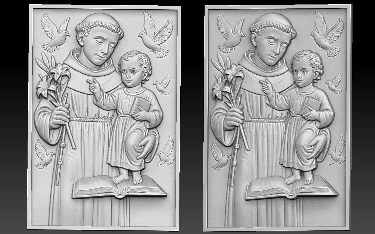 St Anthony Relief  3D print model_1