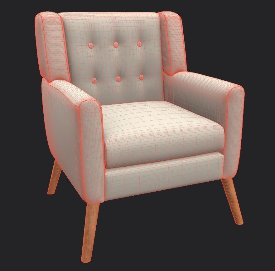 Arm chair 3D model_2