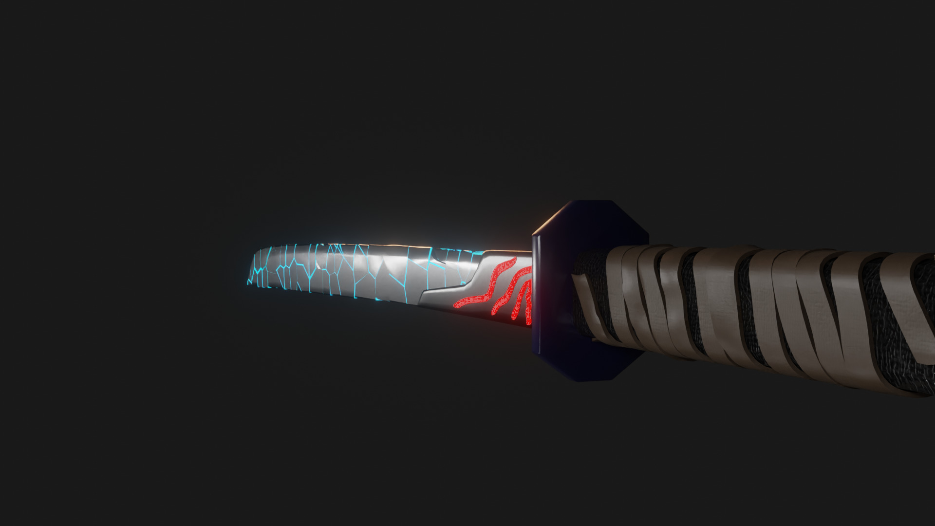Shattered Sci-Fi Sword Blade 300 Plus Fragmented Blade Pieces 3D model_3