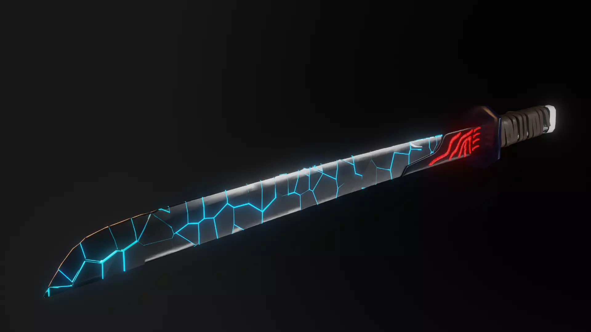 Shattered Sci-Fi Sword Blade 300 Plus Fragmented Blade Pieces 3D model_0