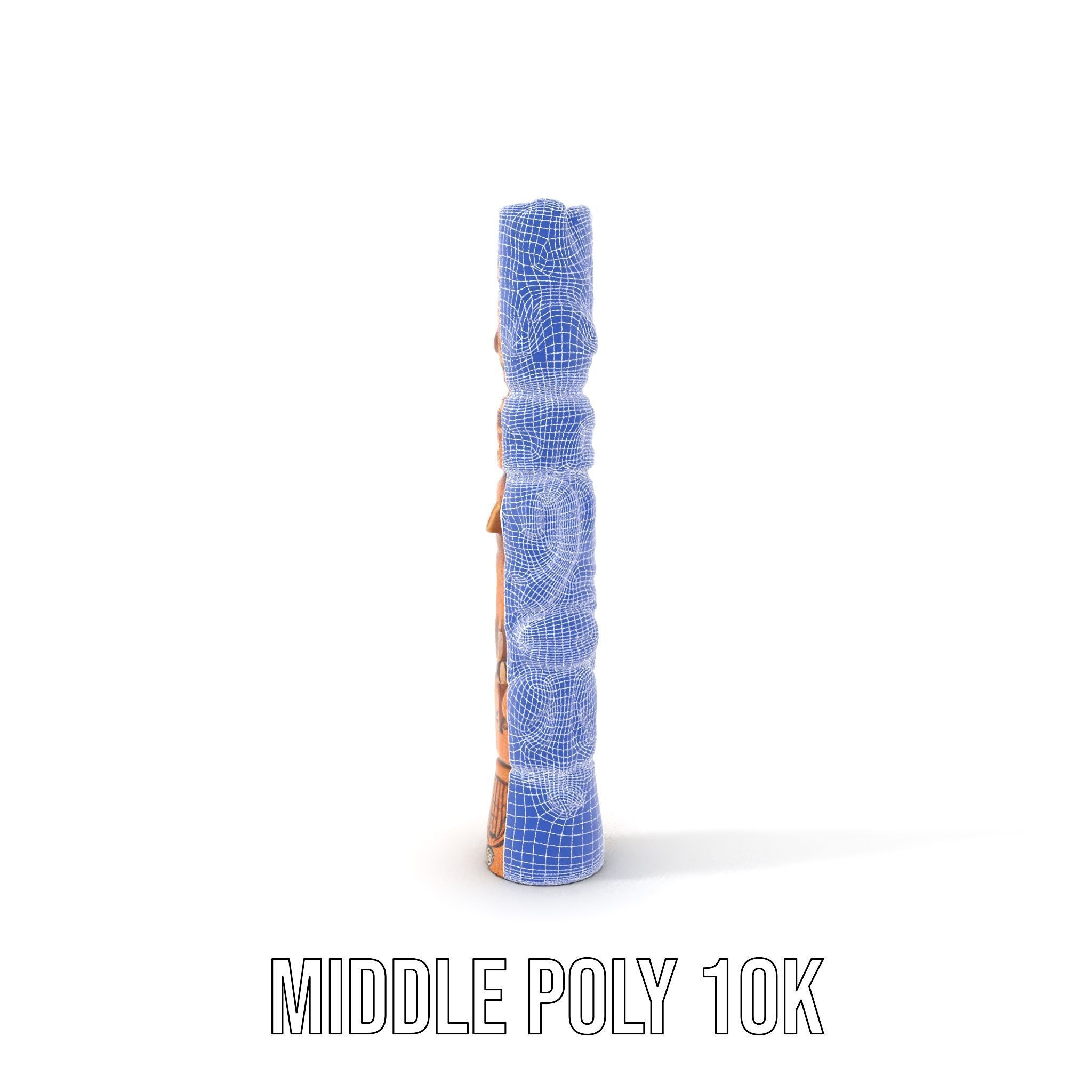 Intricate Carved Wooden Totem Pole Model Pack Low-poly 3D model_31