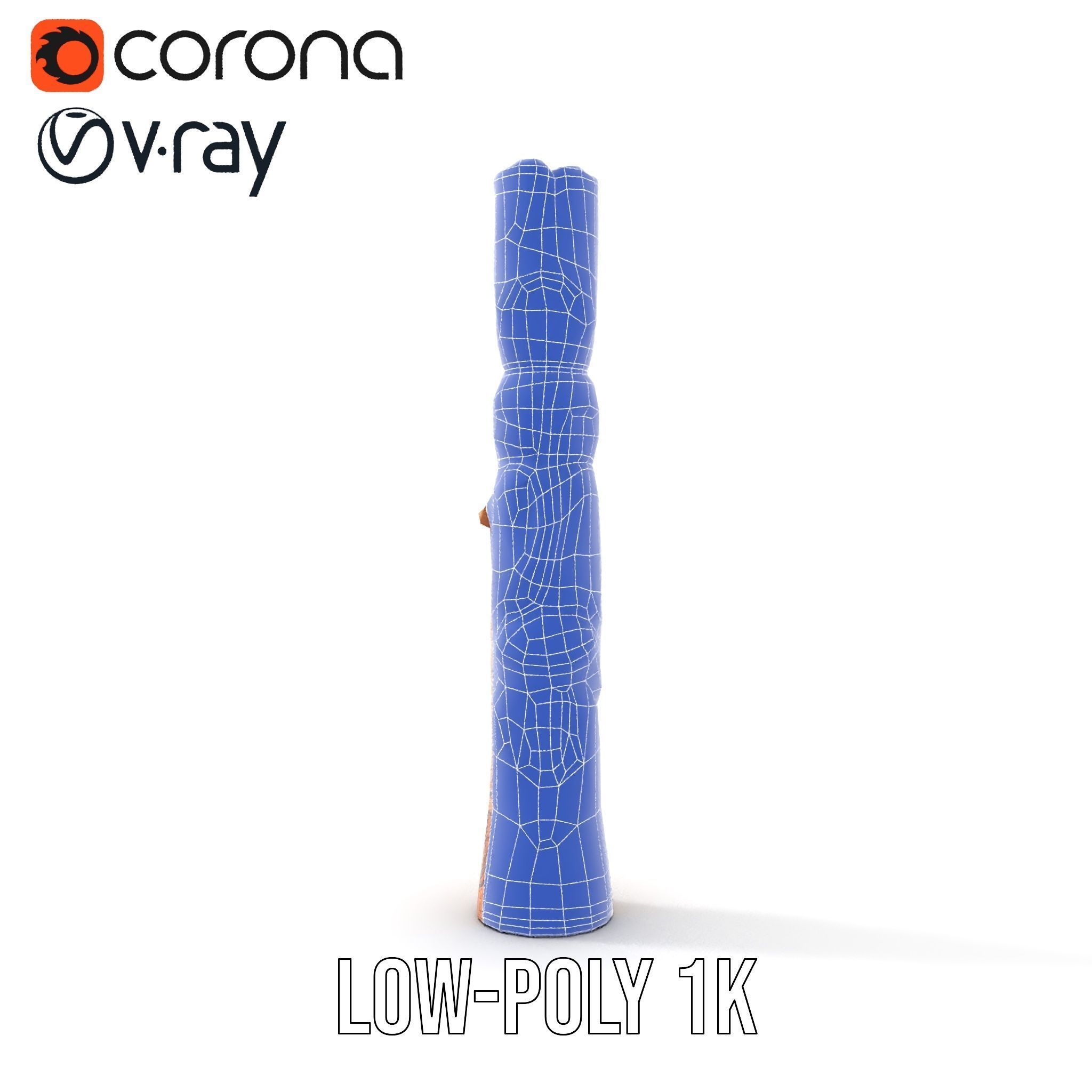 Intricate Carved Wooden Totem Pole Model Pack Low-poly 3D model_32