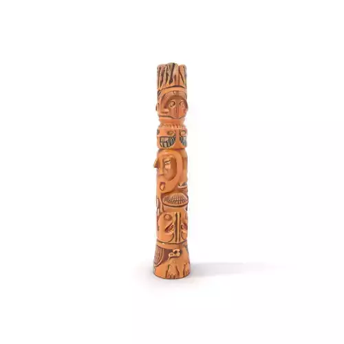Intricate Carved Wooden Totem Pole Model Pack