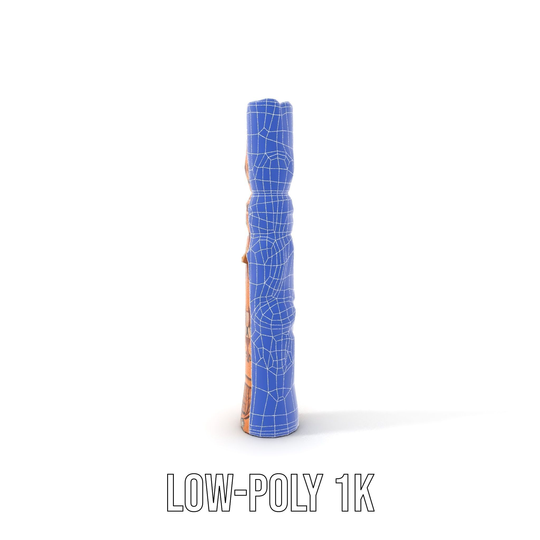 Intricate Carved Wooden Totem Pole Model Pack Low-poly 3D model_10