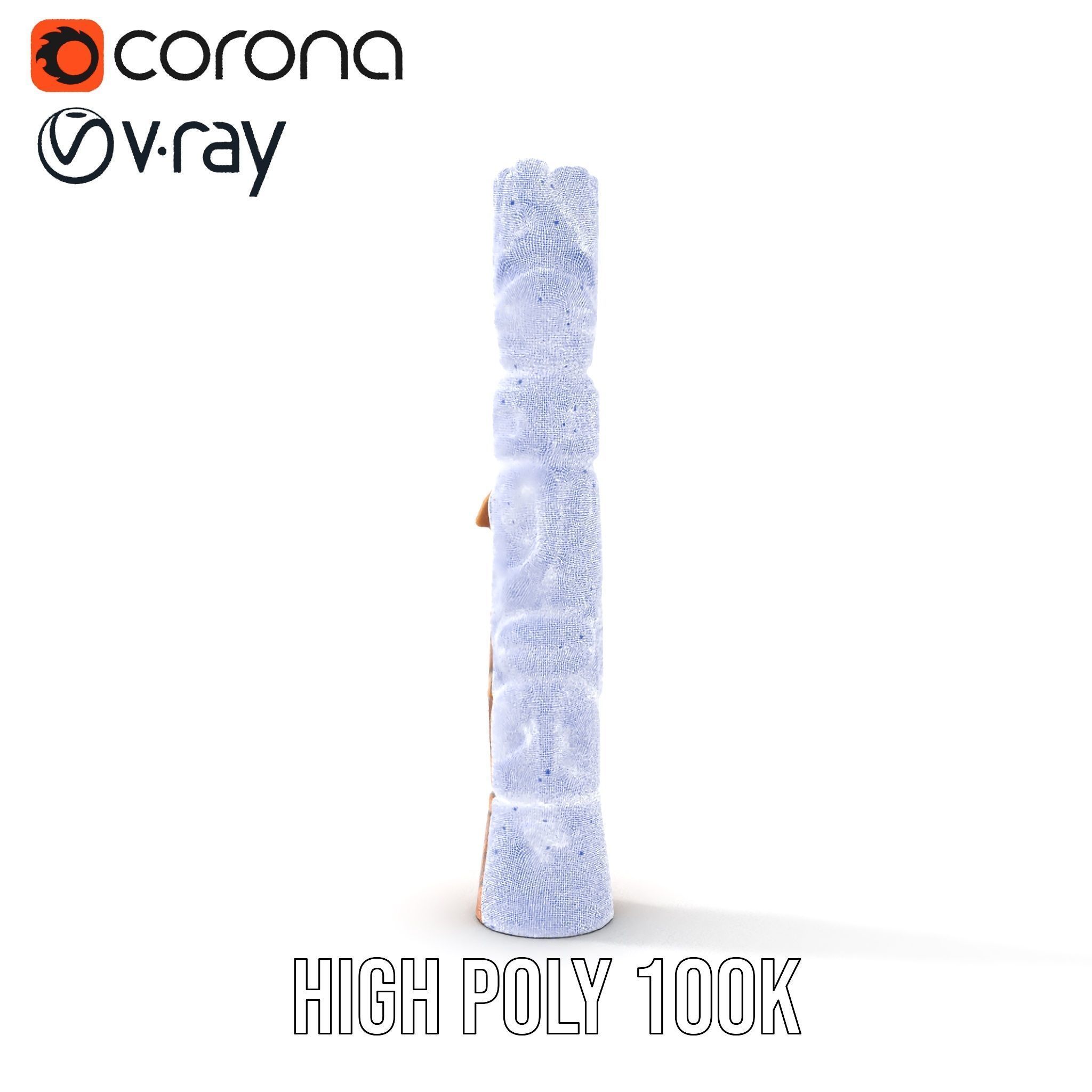 Intricate Carved Wooden Totem Pole Model Pack Low-poly 3D model_35