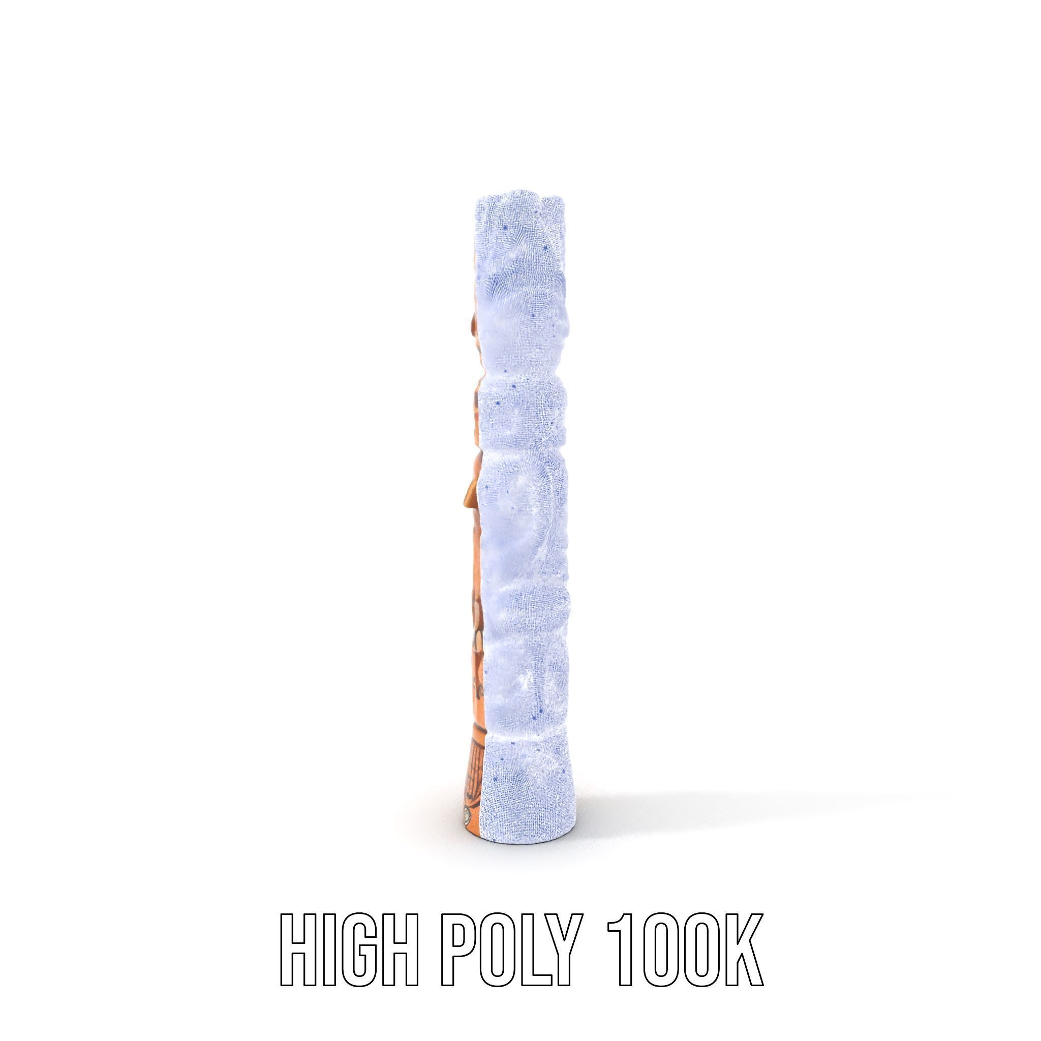Intricate Carved Wooden Totem Pole Model Pack Low-poly 3D model_5