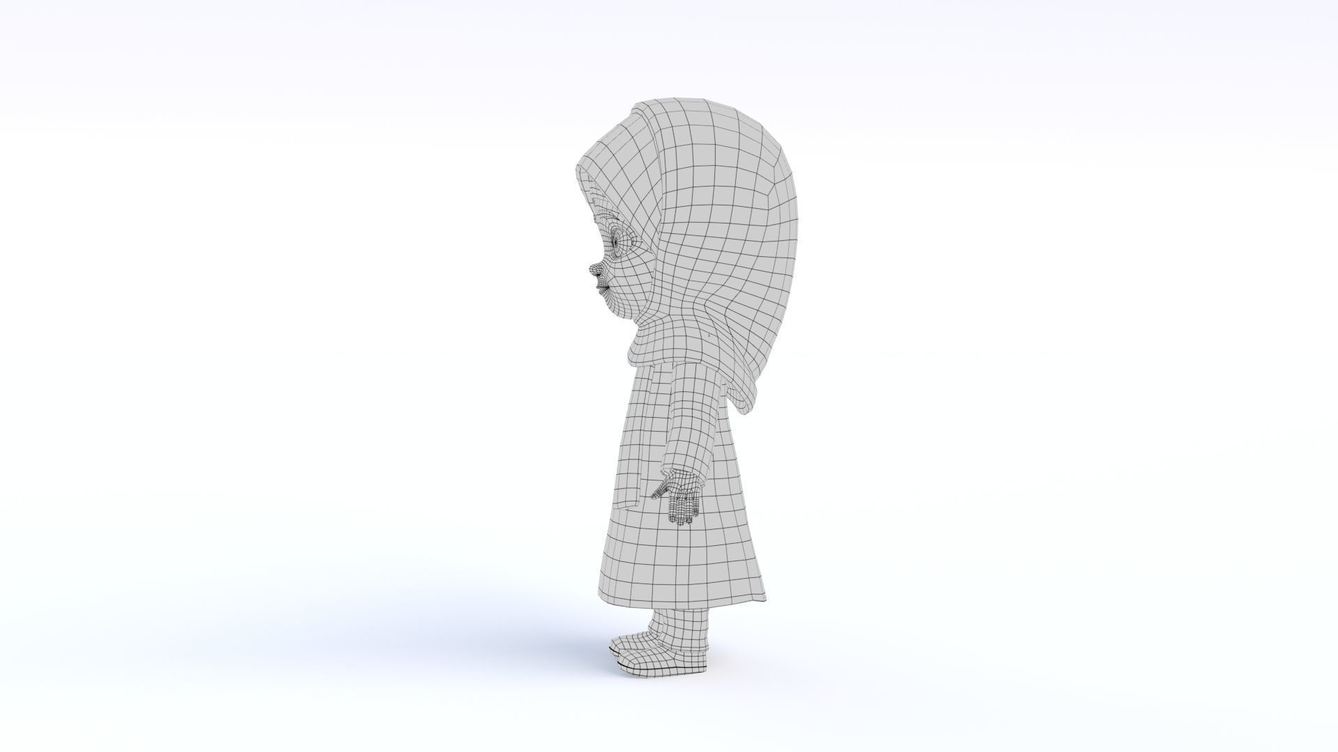 Cartoon Arab Girl Low-poly 3D model_19