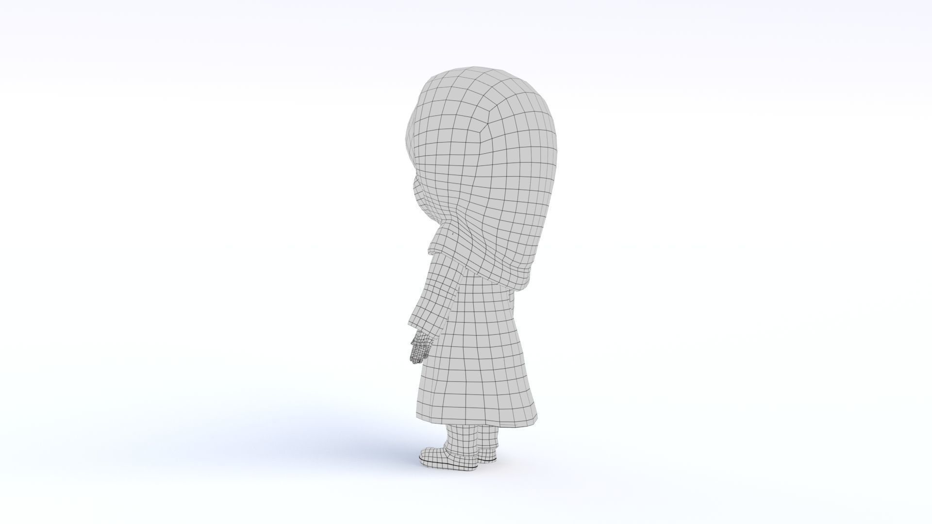 Cartoon Arab Girl Low-poly 3D model_18