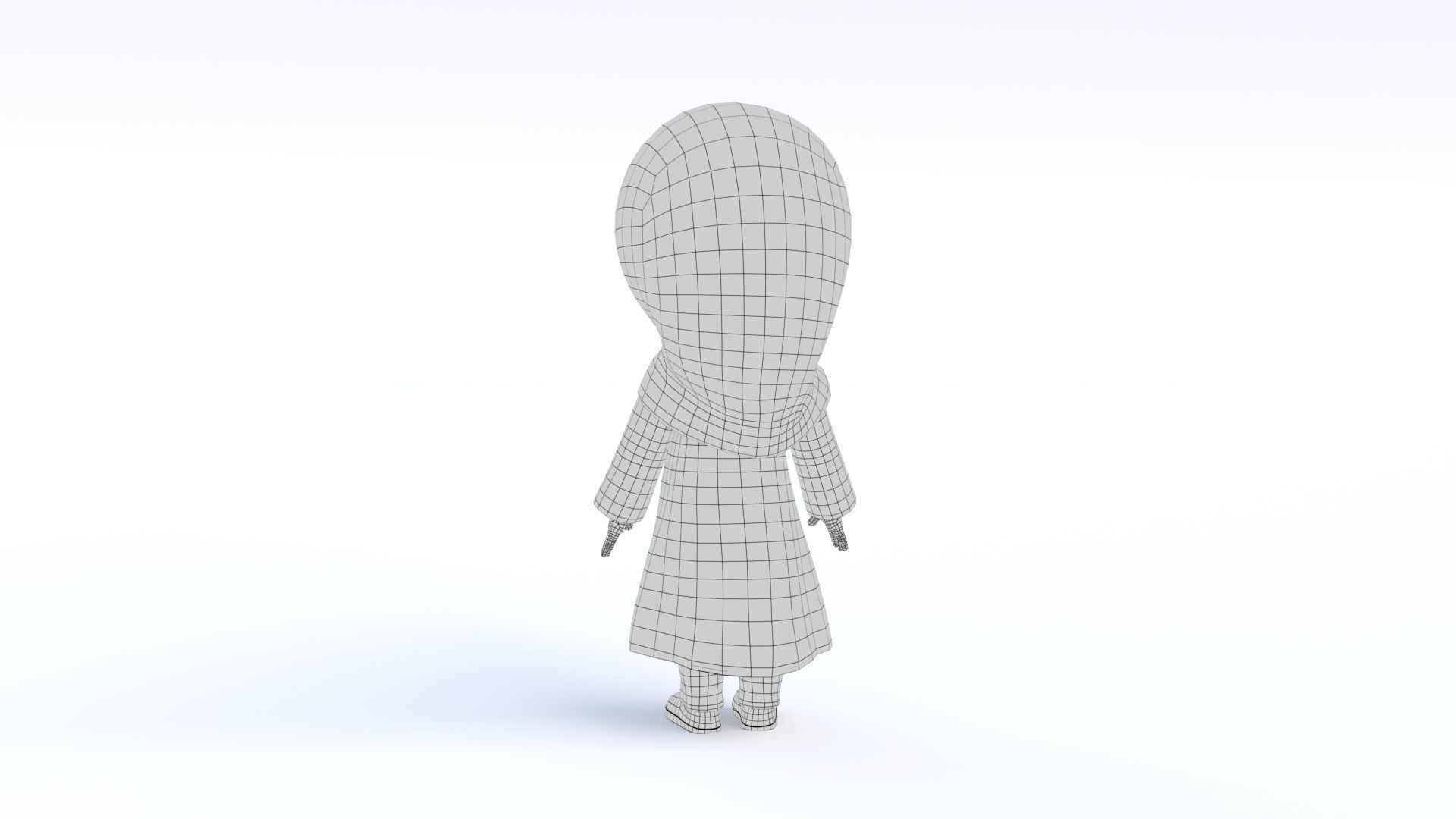 Cartoon Arab Girl Low-poly 3D model_17