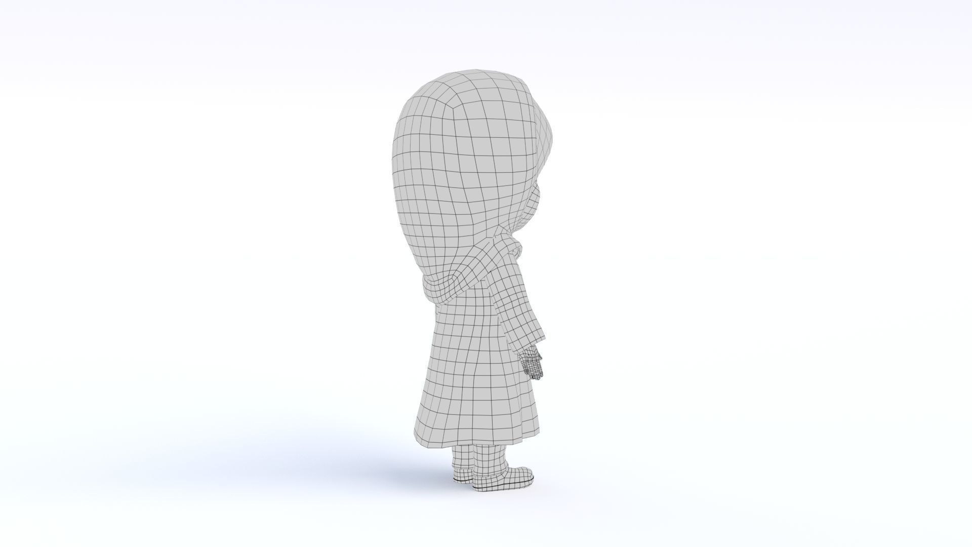 Cartoon Arab Girl Low-poly 3D model_16
