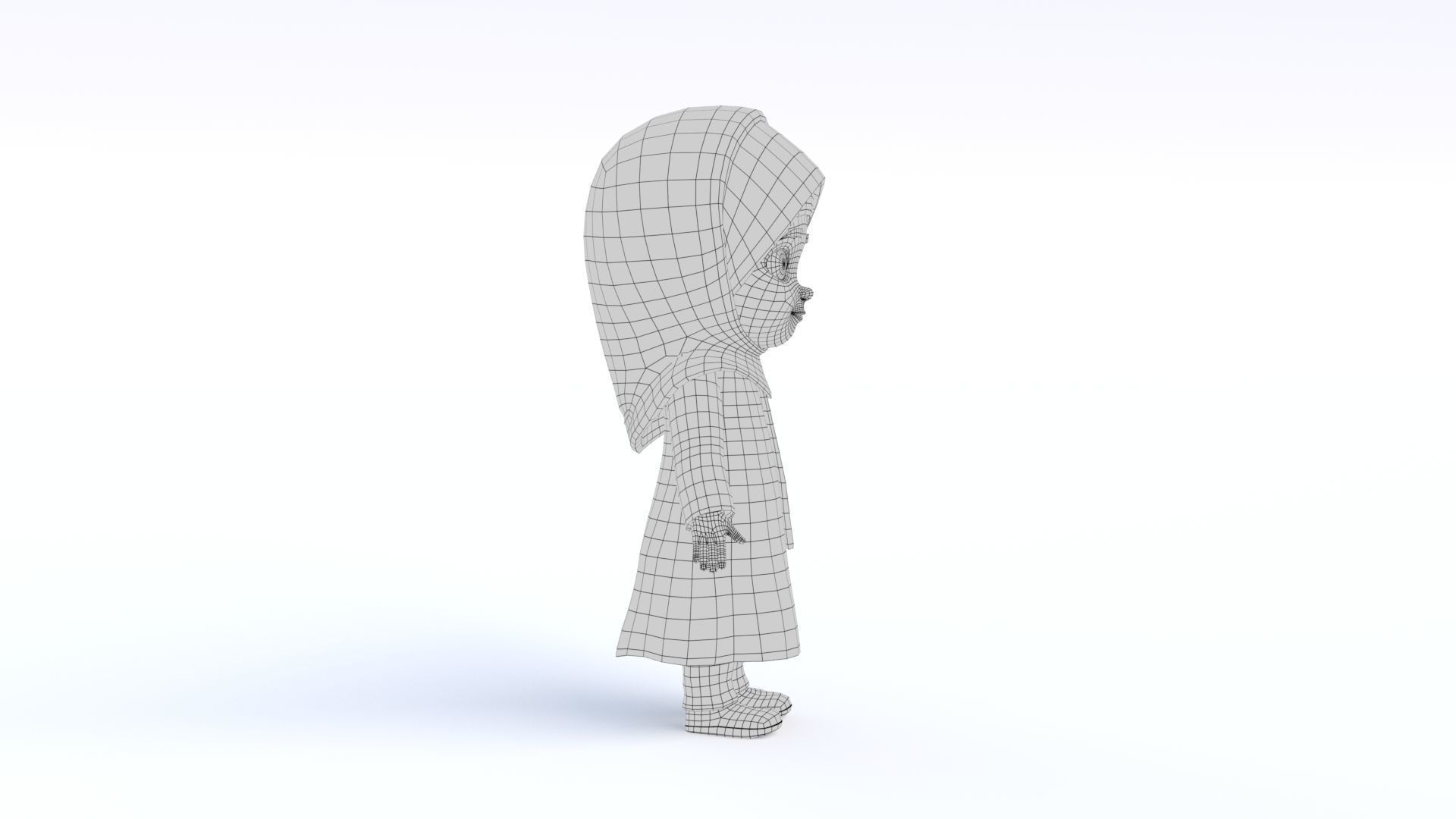 Cartoon Arab Girl Low-poly 3D model_15