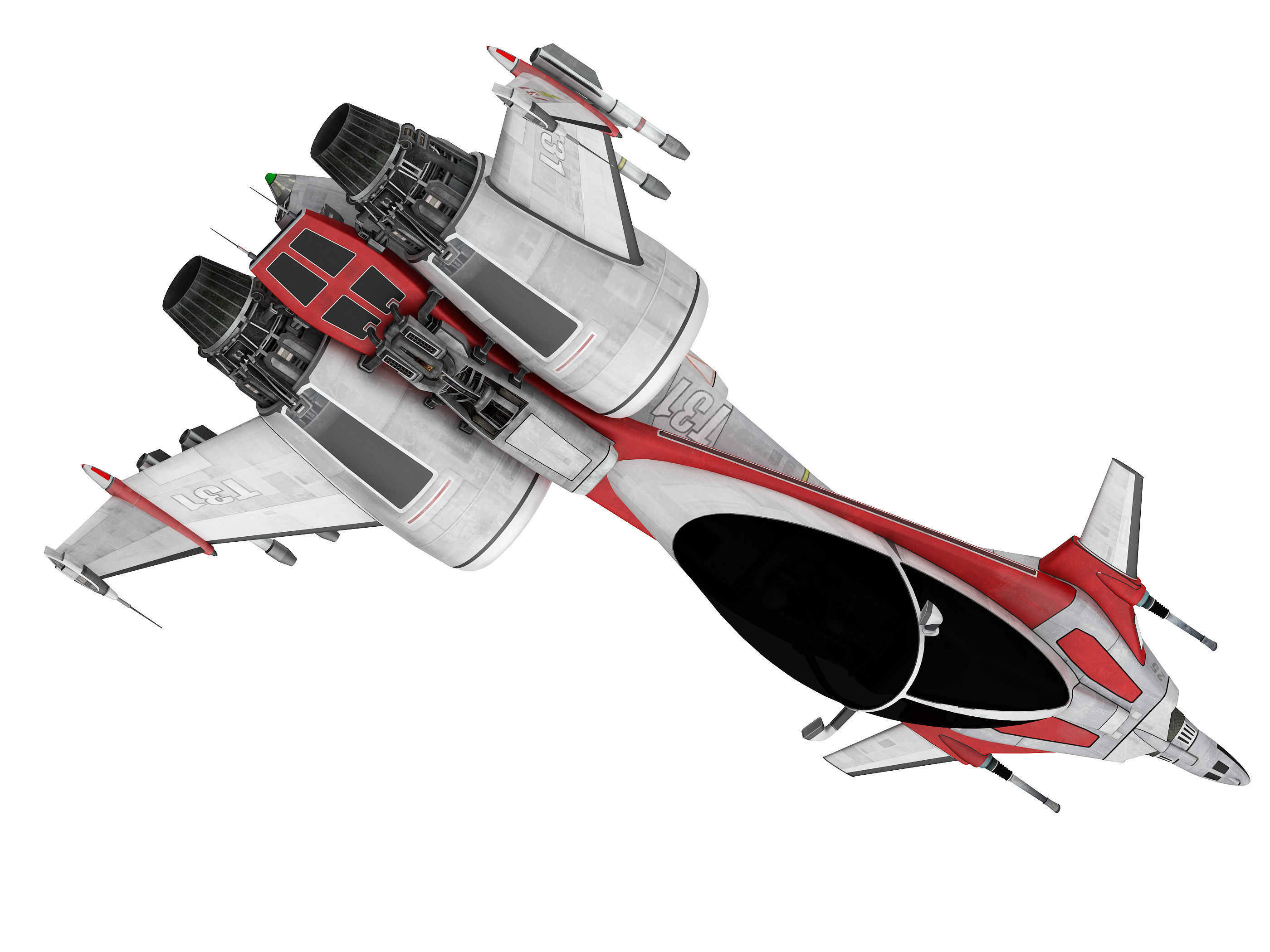 military unmanned aerial vehicle  Low-poly 3D model_3