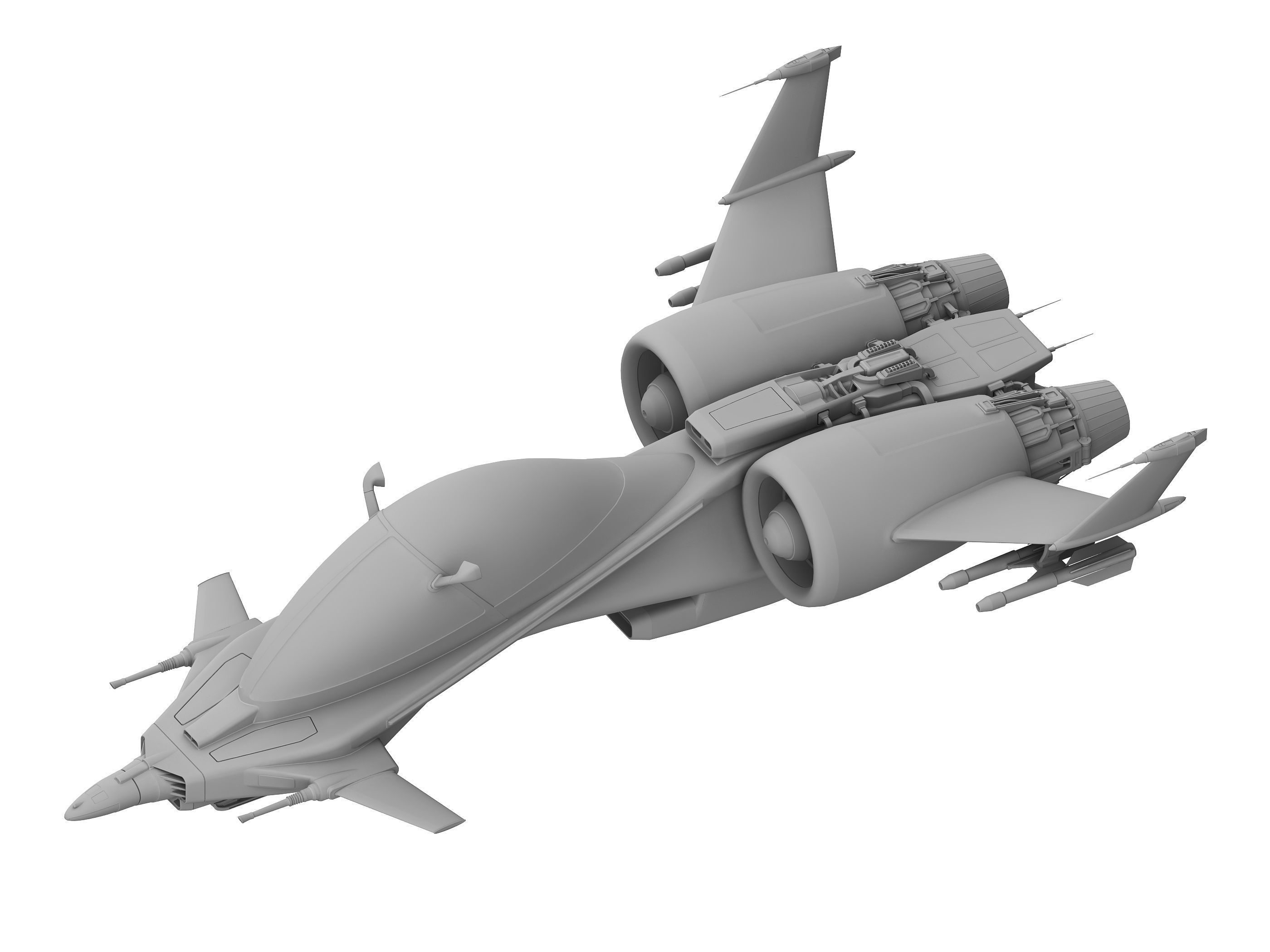 military unmanned aerial vehicle  Low-poly 3D model_8