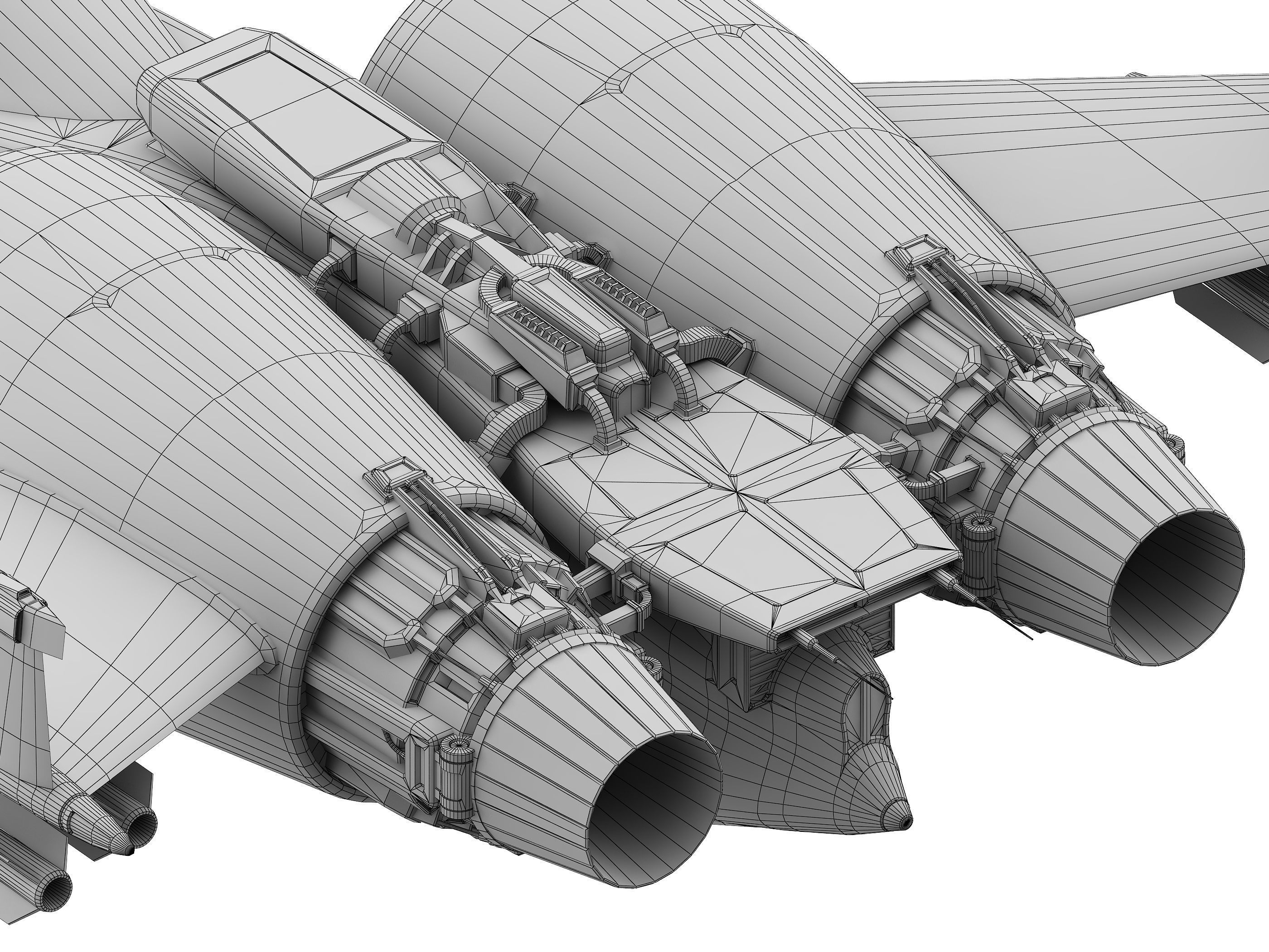 military unmanned aerial vehicle  Low-poly 3D model_14