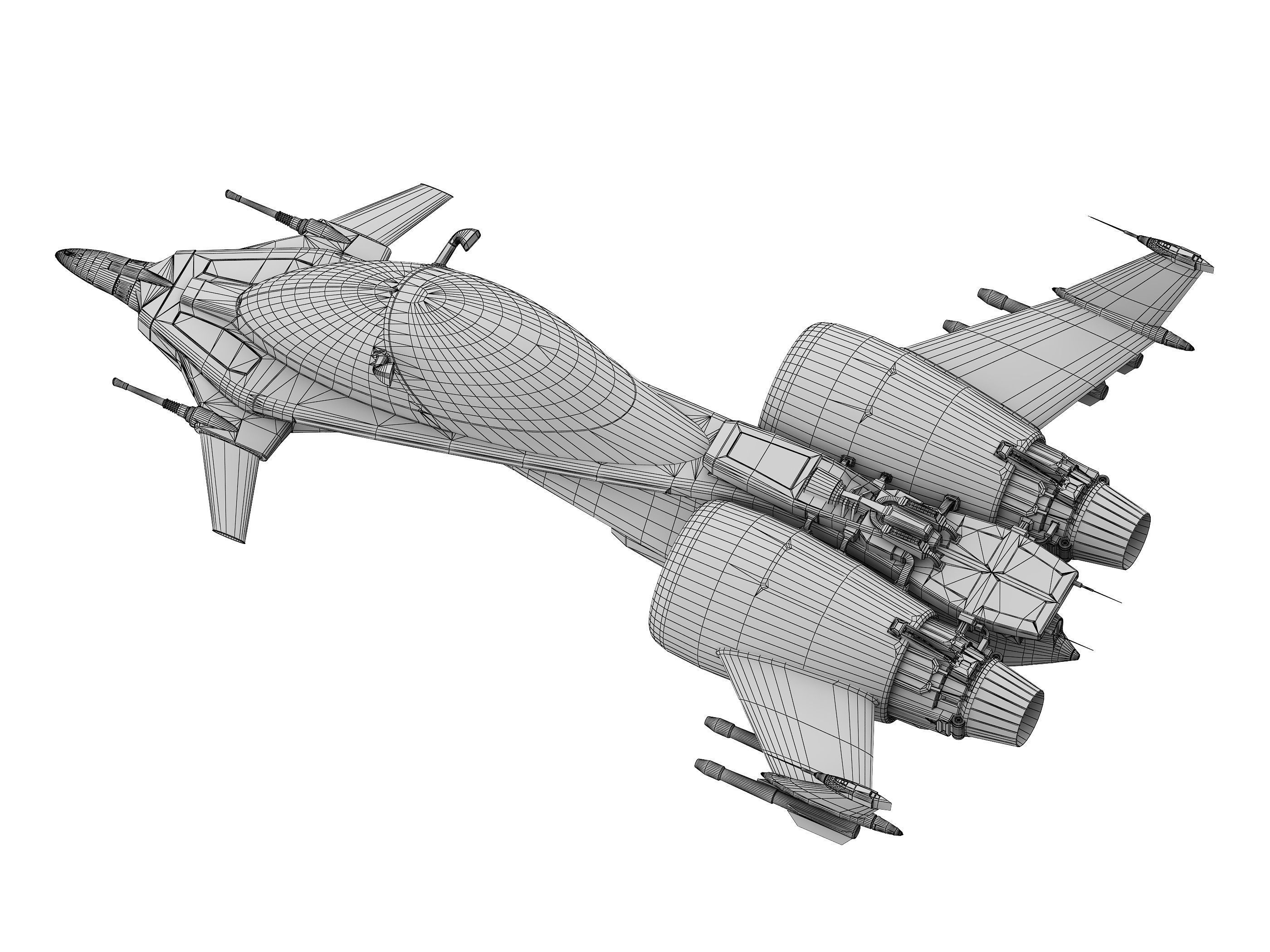 military unmanned aerial vehicle  Low-poly 3D model_15