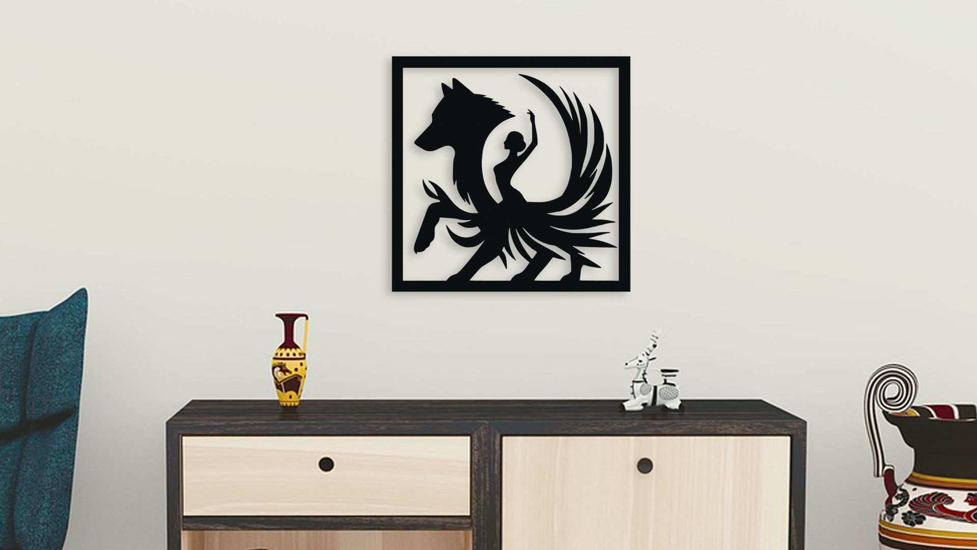 Majestic Bison Head Wall Decor Art - Laser Cut 3D Print Ready 3D model_3