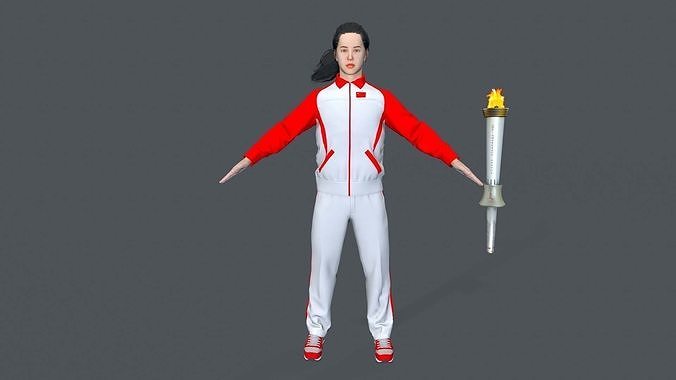 sporter women Low-poly 3D model