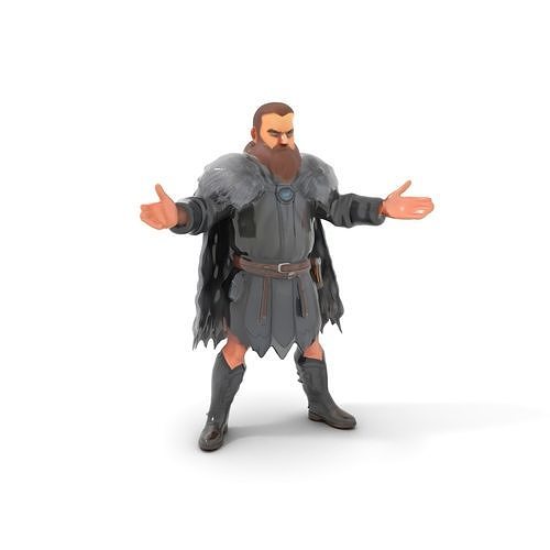 Viking Warrior Rigged and Animated Character Model Low-poly 3D model
