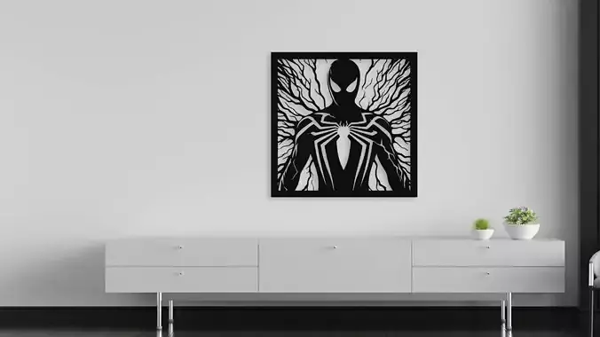 Symbiote Spider Silhouette Wall Art