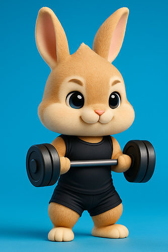 Cute Boy Fitness Bunny 3D print model