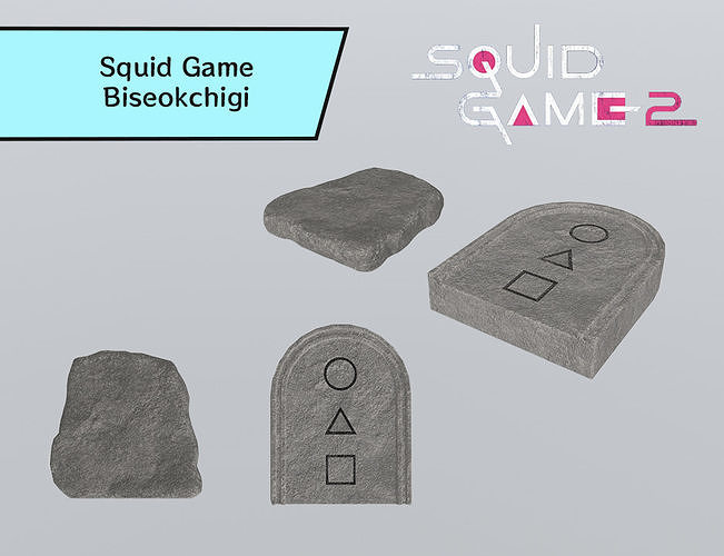 Squid Game-Inspired Biseokchigi Low-poly 3D model