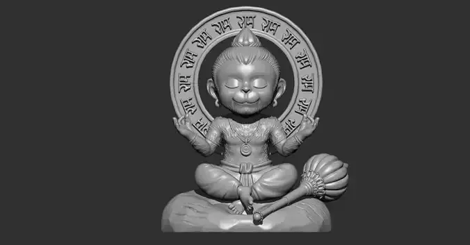Cartoon Baby Hanuman 3D Model STL OBJ ZTL for CNC and 3D Print