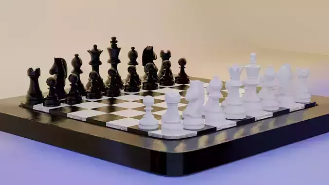Realistic Chess Set 3D Model