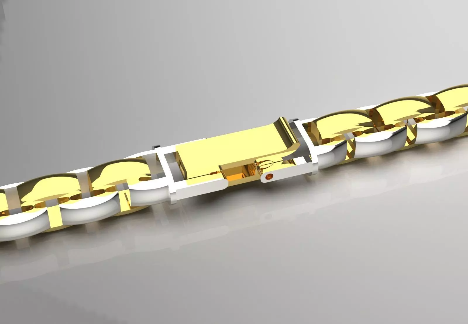 Luxury two-tone gold chain model bg0040 3D print model
