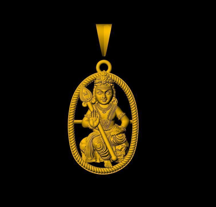 Unique Murugan Pendant - 0117 3D print model_1
