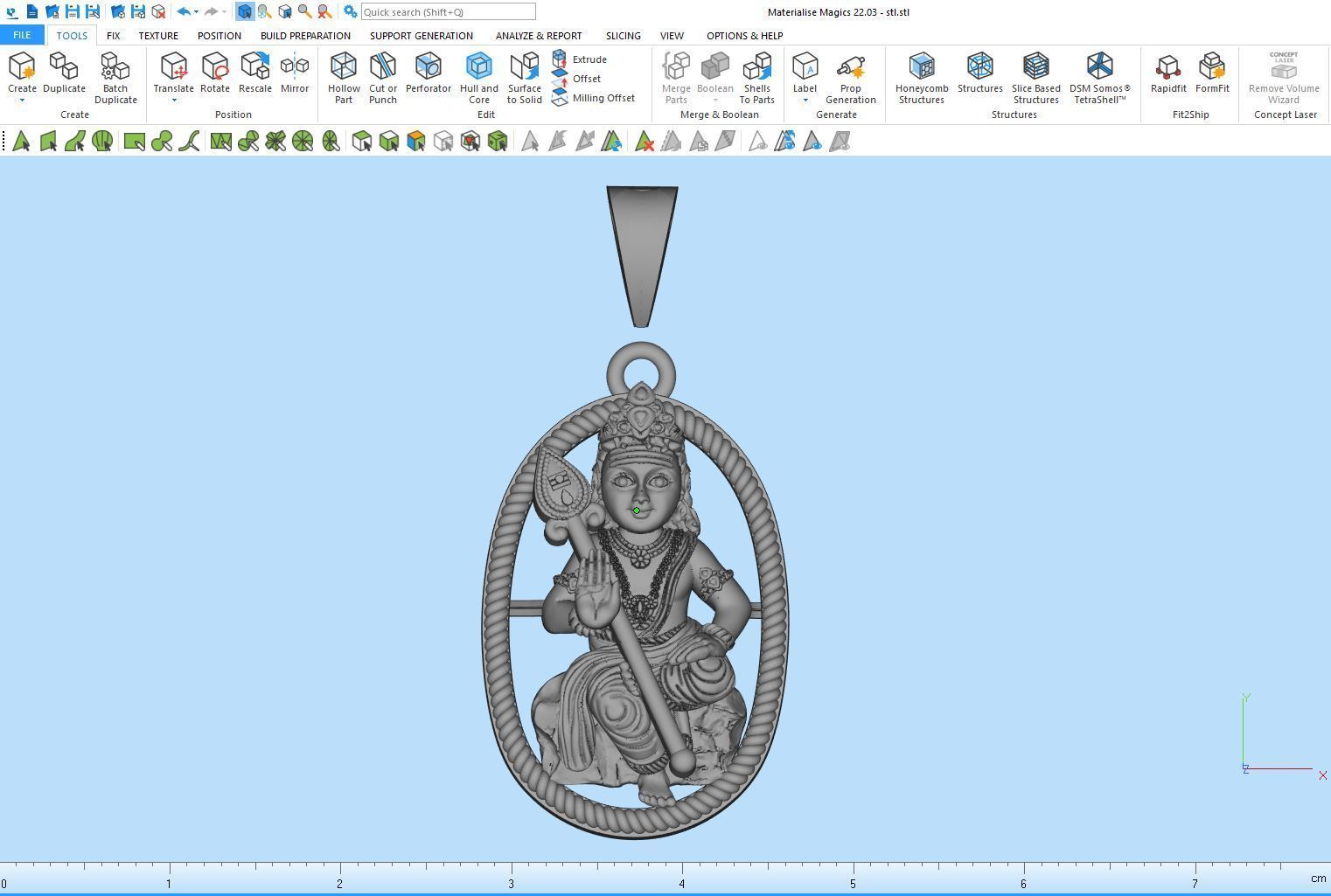 Unique Murugan Pendant - 0117 3D print model_10