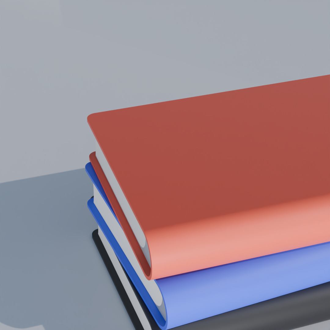 Low Poly Stacked Books 3D Model - Simple Study Decoration 3D model_4